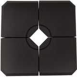 easycomfort easycomfort base per ombrellone a braccio da 4 pezzi riempibile con acqua o sabbia per basi a croce da 100x100cm nero