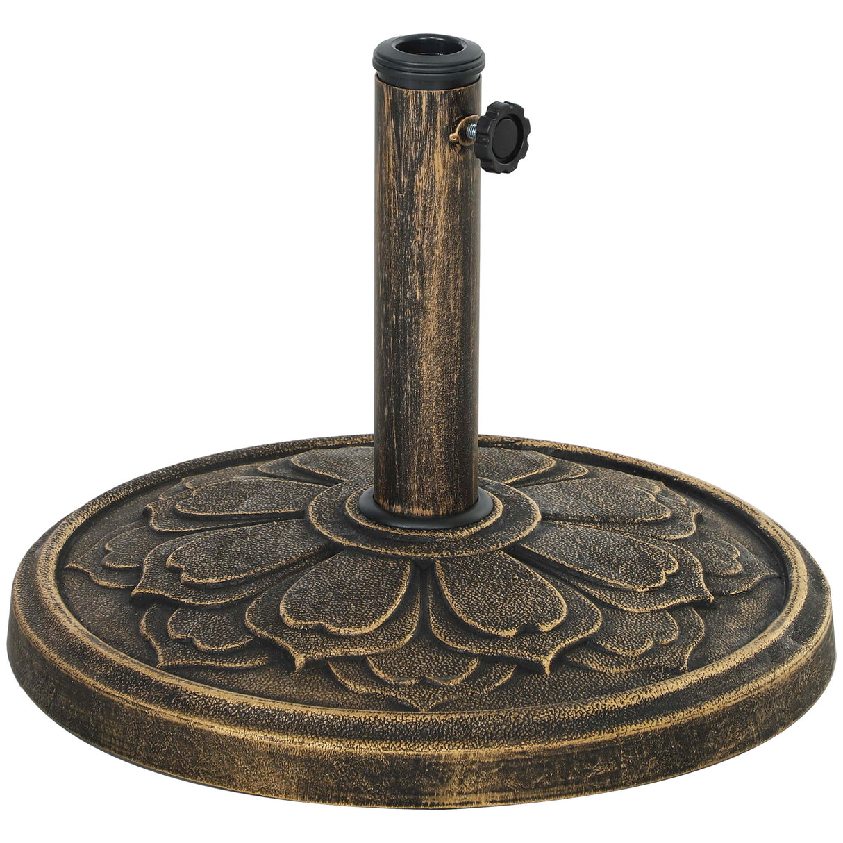 easycomfort easycomfort base per ombrellone da 12 kg con manovella integrata in resina metallo e cemento 46x33 cm bronzo