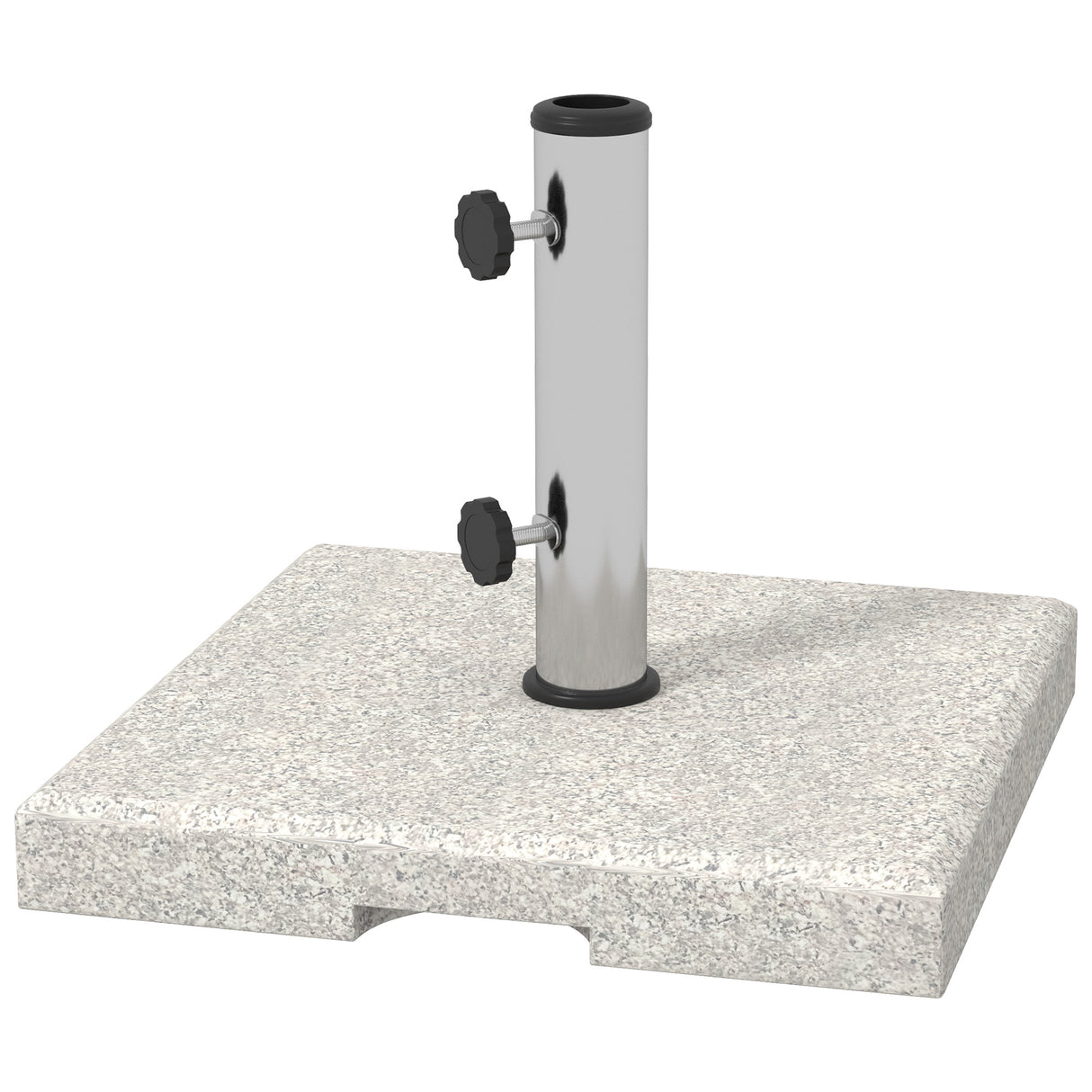 easycomfort easycomfort base per ombrellone da giardino 25kg per pali da 32mm 38mm e 48mm in granito e acciaio inox 38x38x38 cm grigia