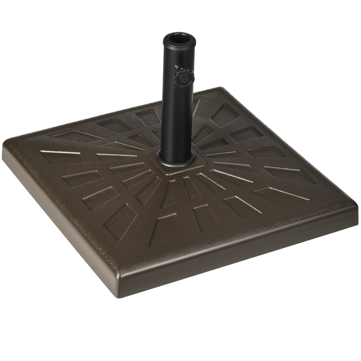 easycomfort easycomfort base per ombrellone di 19kg per pali da 32mm 38mm e 48mm resina e acciaio 51x51x32 cm marrone