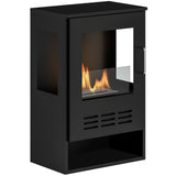 easycomfort easycomfort camino a bioetanolo autoportante con bruciatore da 0 9l e durata 3 3 ore 44x28x68 cm nero
