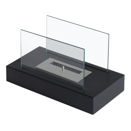 easycomfort easycomfort camino a bioetanolo da tavolo 830 w bruciatori senza residui inodore in acciaio inox con vetro 35x18x21 cm nero ean 8054111843300