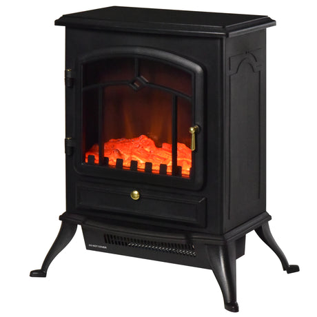easycomfort easycomfort camino elettrico da terra con effetto fiamma potenza 1000w 2000w in abs e vetro 452854cm nero ean 8054111849036