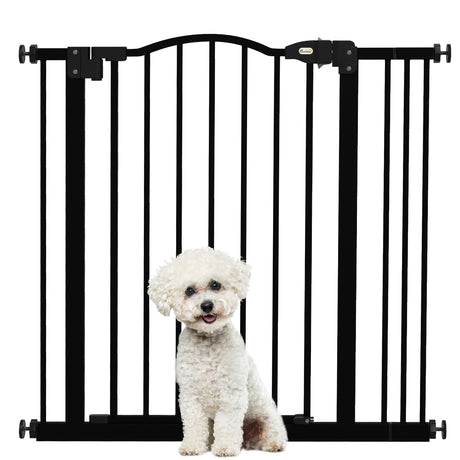 easycomfort easycomfort cancelletto per cani estensibile con 2 blocchi e chiusura automatica in metallo e plastica 74 87x78 cm nero