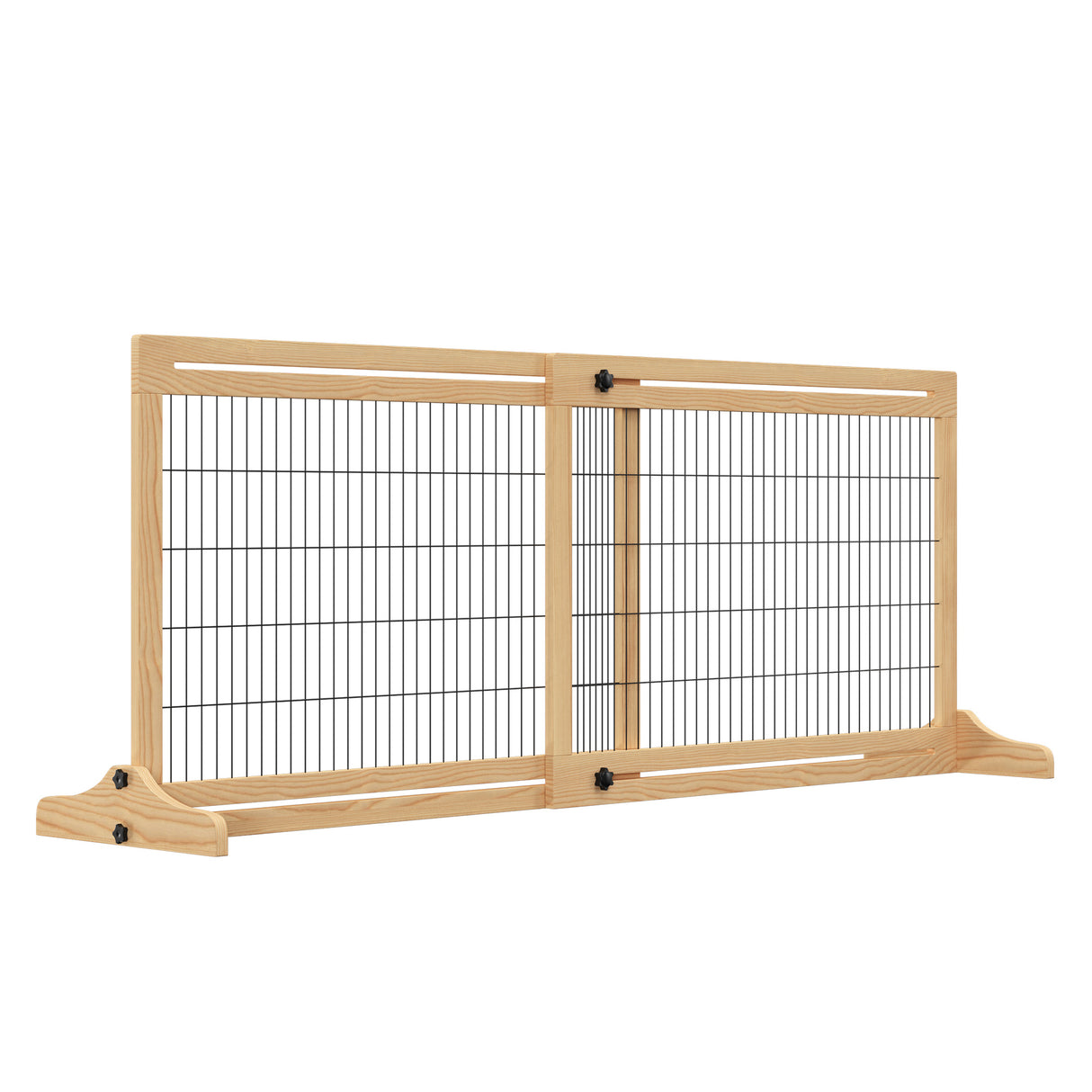 easycomfort easycomfort cancellino per cani da interno estensibile in legno di pino e acciaio 104 183x36x69 cm color legno