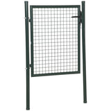 easycomfort easycomfort cancello da giardino in acciaio con serratura e 3 chiavi 97x150cm verde