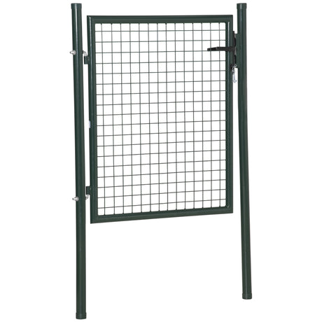 easycomfort easycomfort cancello da giardino in acciaio con serratura e 3 chiavi 97x150cm verde