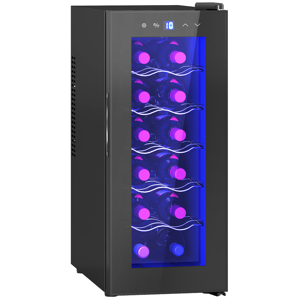 easycomfort easycomfort cantinetta frigorifero per 12 bottiglie con doppio controllo temperatura ripiani regolabili e luci nero