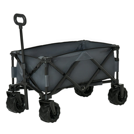 easycomfort easycomfort carrello da giardino carico max 70kg con maniglia telescopica in metallo e tessuto oxford 108x55 cm grigio