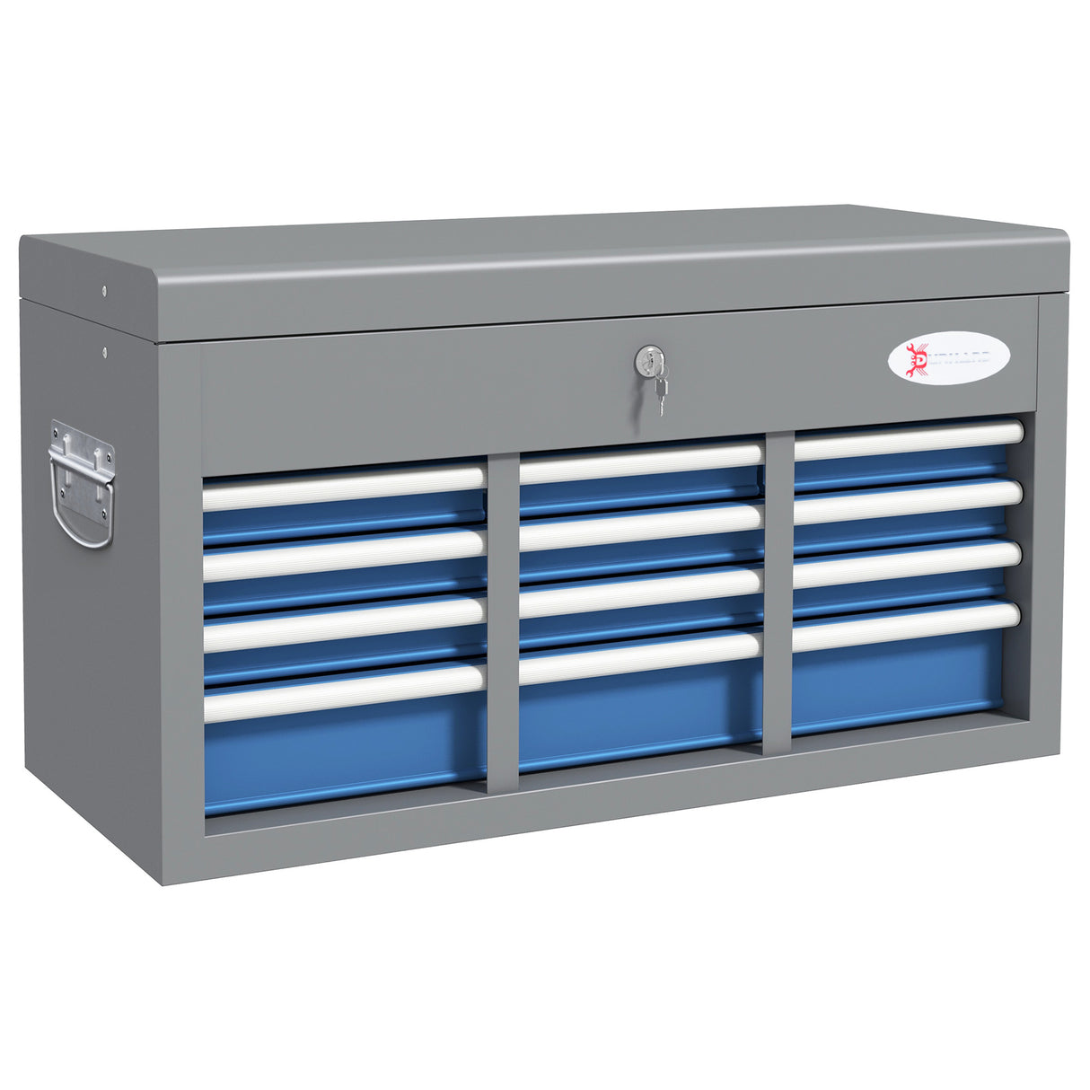 easycomfort easycomfort cassetta attrezzi in acciaio con 6 cassetti un bauletto e 2 chiavi 60x26x34 cm blu