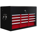 easycomfort easycomfort cassetta per attrezzi a 6 cassetti in acciaio con serratura 60x26x34cm nero e rosso
