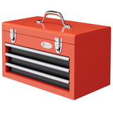 easycomfort easycomfort cassetta porta attrezzi con 3 cassetti e vano superiore in acciaio con maniglia 45x24x27cm rosso