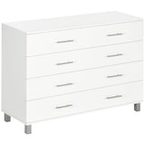 easycomfort easycomfort cassettiera 4 cassetti per camera da letto in legno con maniglie in metallo bianco