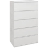 easycomfort easycomfort cassettiera 5 cassetti in legno como per camera da letto moderno e multiuso 55x33x100 cm bianco