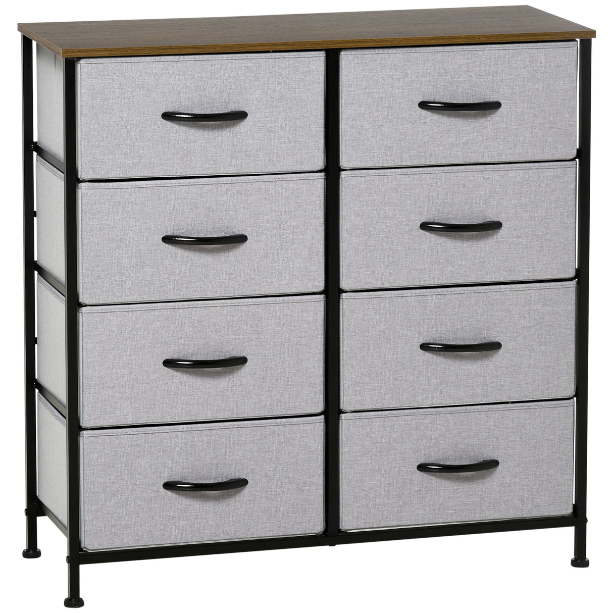 easycomfort easycomfort cassettiera 8 cassetti in tessuto rimovibili in legno e acciaio stile industriale 80x30x81 5cm