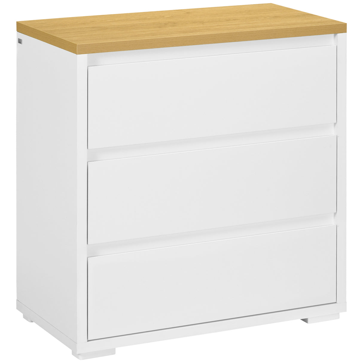 easycomfort easycomfort cassettiera a 3 cassetti in truciolato bianco per camera da letto studio e soggiorno 70lx37x75cm