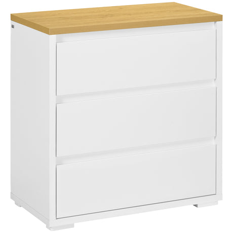 easycomfort easycomfort cassettiera a 3 cassetti in truciolato bianco per camera da letto studio e soggiorno 70lx37x75cm