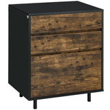 easycomfort easycomfort cassettiera con 3 cassetti in truciolato dallo stile rustico 60x45x75cm marrone e nero