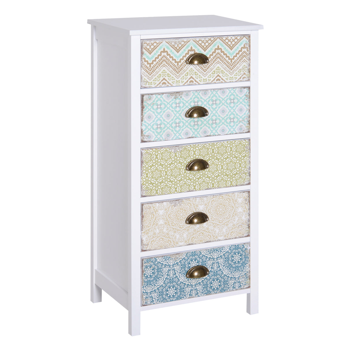 easycomfort easycomfort cassettiera mobiletto vintage con 5 cassetti stile shabby bagno ingresso camera 46 34 97 5cm bianco
