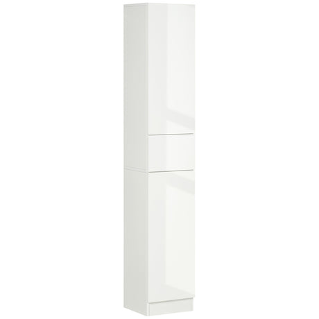 easycomfort easycomfort colonna bagno con cassetto e 2 armadietti bianco lucido 30x28x170cm