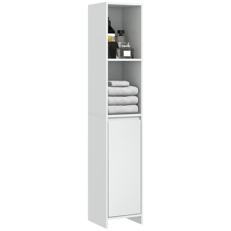 easycomfort easycomfort colonna bagno salvaspazio con armadietto e 2 vani aperti 30x30x160cm bianco