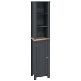 easycomfort easycomfort colonna bagno salvaspazio con armadietto e 3 ripiani aperti in legno 34x23x165cm grigio
