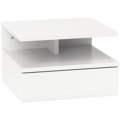 easycomfort easycomfort comodino sospeso per camera da letto con cassetto e mensola in legno 35x32x22 5cm bianco