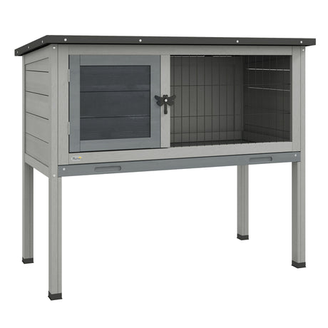 easycomfort easycomfort conigliera rialzata in legno da esterni con tetto apribile e vassoio estraibile 84x43x70cm grigio