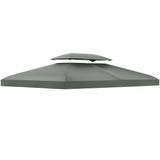 easycomfort easycomfort copertura per gazebo 4x3 m a 2 livelli in poliestere con cinghie e 10 fori di drenaggio grigio scuro