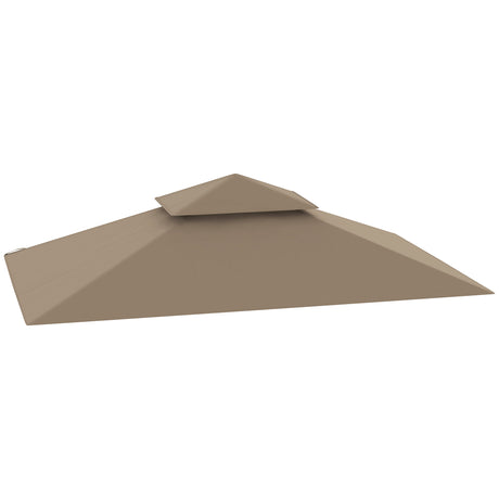easycomfort easycomfort copertura per gazebo da giardino per barbecue 1 52x2 44 m a 2 livelli in poliestere 160gsm cachi