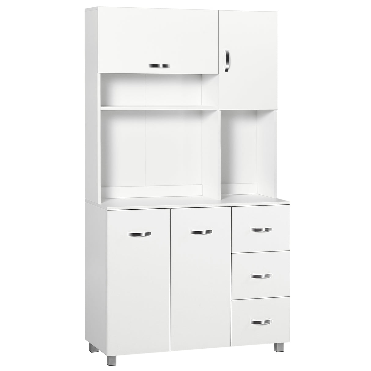 easycomfort easycomfort credenza da cucina moderna con cassetti armadietti e ripiani aperti 100x39 5x183 5cm bianco