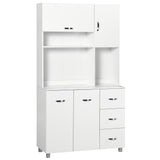 easycomfort easycomfort credenza da cucina moderna con cassetti armadietti e ripiani aperti 100x39 5x183 5cm bianco
