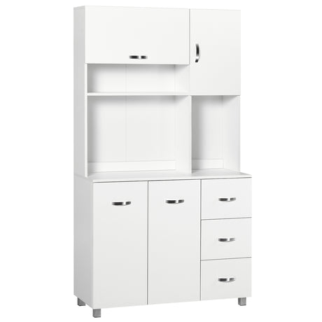 easycomfort easycomfort credenza da cucina moderna con cassetti armadietti e ripiani aperti 100x39 5x183 5cm bianco
