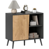 easycomfort easycomfort credenza moderna con armadietto e vano portaoggetti in legno 80x39x76 cm grigio scuro
