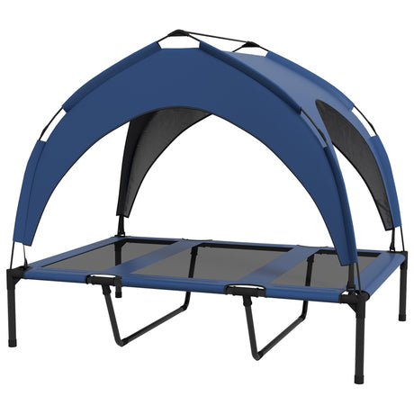 easycomfort easycomfort cuccia per cani taglia grande con tettuccio protettivo in acciaio e poliestere 106x76x94 cm blu scuro