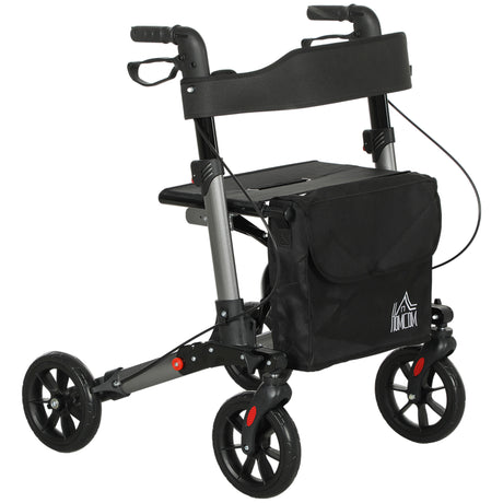 easycomfort easycomfort deambulatore pieghevole in allumino ad altezza regolabile con borsa 64x67x80 92 cm nero e argento