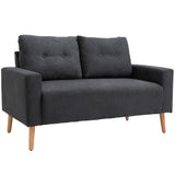 easycomfort easycomfort divano 2 posti moderno in stile nordico con schienale trapuntato in tessuto 145x76x88 cm grigio