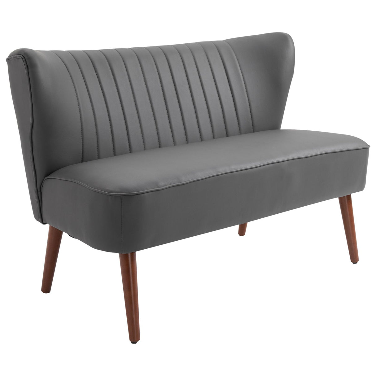 easycomfort easycomfort divano a 2 posti dal design moderno telaio in legno e rivestimento in pelle sintetica grigia 108 5 x 61 x 79cm ean 8055776910611