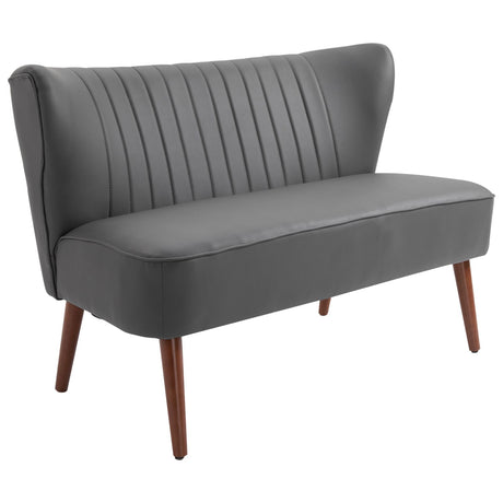 easycomfort easycomfort divano a 2 posti dal design moderno telaio in legno e rivestimento in pelle sintetica grigia 108 5 x 61 x 79cm ean 8055776910611