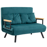 easycomfort easycomfort divano letto matrimoniale 3 in 1 vellutato con schienale regolabile in 5 livelli e cuscini blu scuro