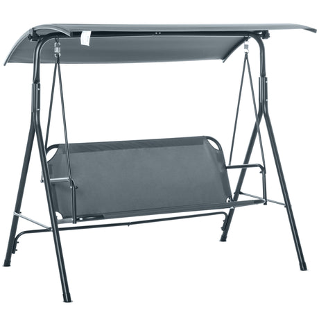 easycomfort easycomfort dondolo 3 posti con tettuccio inclinabile e cuscini in acciaio e poliestere 172x110x153 cm grigio