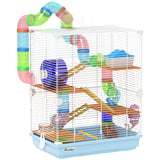 easycomfort easycomfort gabbia per criceti a 5 livelli con tubi ruota scale casetta e bottiglia in metallo pp e ps 46x30x58 cm