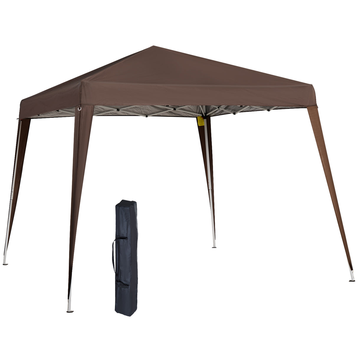 easycomfort easycomfort gazebo pieghevole da giardino 2 4x2 4m con struttura in acciaio e corde antivento caffe