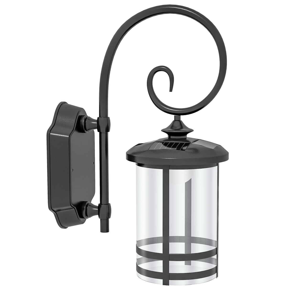 easycomfort easycomfort lampada da esterno con pannello solare impermeabile ip44 e accensione automatica nero