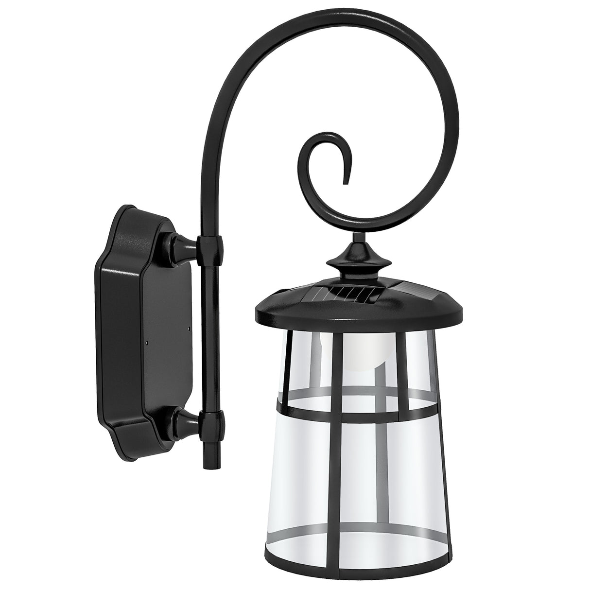 easycomfort easycomfort lampada da giardino con pannello solare impermeabile ip44 e accensione automatica nero
