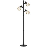 easycomfort easycomfort lampada da terra 40w con 3 luci regolabili e interruttore a manopola in metallo 41x28x169 cm nero