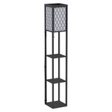 easycomfort easycomfort lampada lampadina da terra salvaspazio con ripiani durevole cotone mdf 26 x 26 x 160 cm nero bianco ean 8054111842280