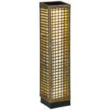 easycomfort easycomfort lampada solare da giardino con pannello di ricarica in acciaio e rattan 15 5x15 5x69 cm nero e marrone