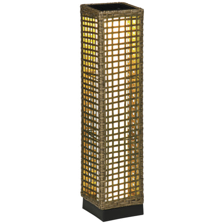 easycomfort easycomfort lampada solare da giardino con pannello di ricarica in acciaio e rattan 15 5x15 5x69 cm nero e marrone