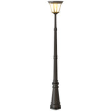easycomfort easycomfort lampione da giardino a energia solare con sensore pir in alluminio e vetro 26x24x220 cm nero